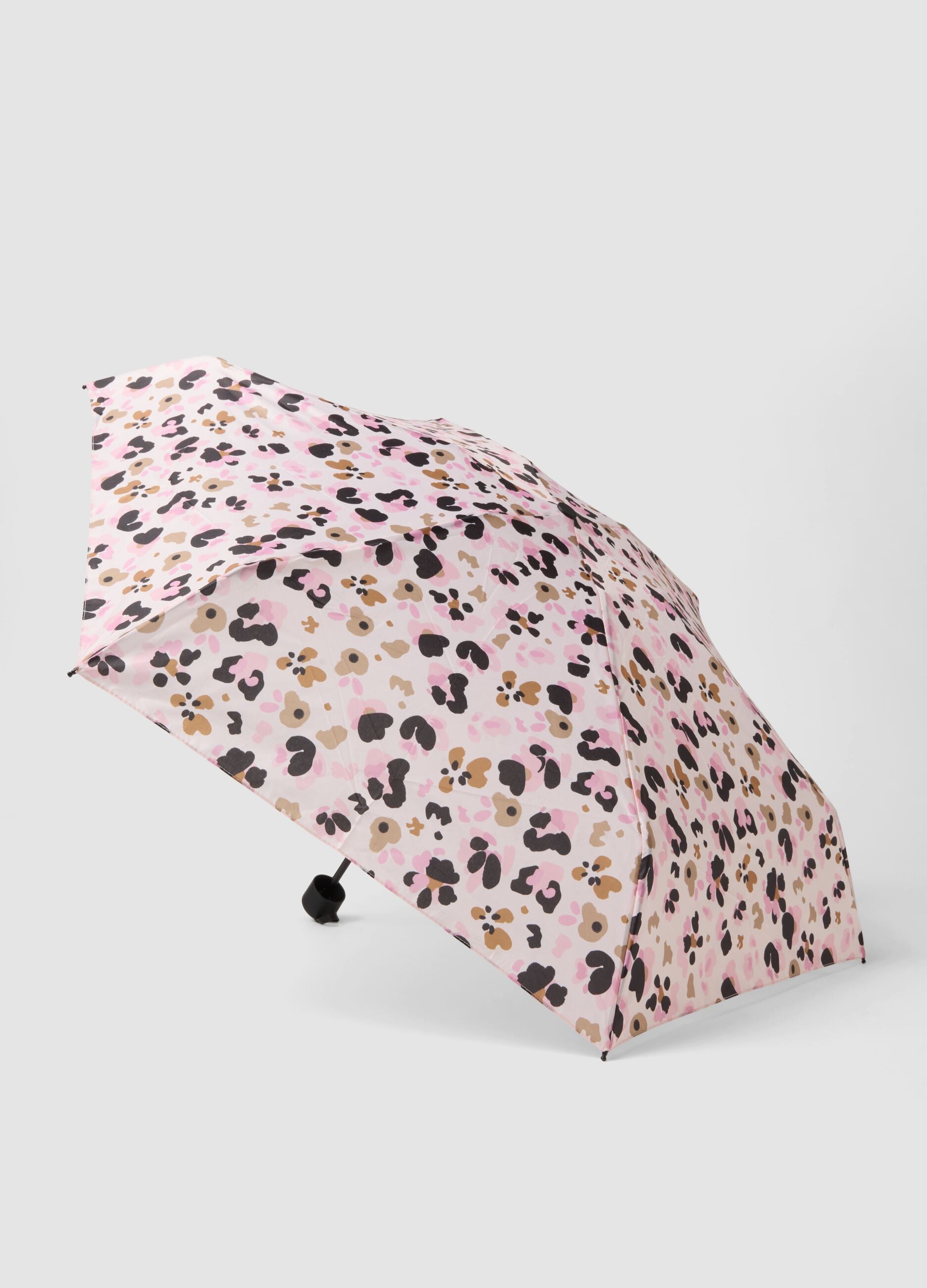 Multicolour foldable umbrella with animal print