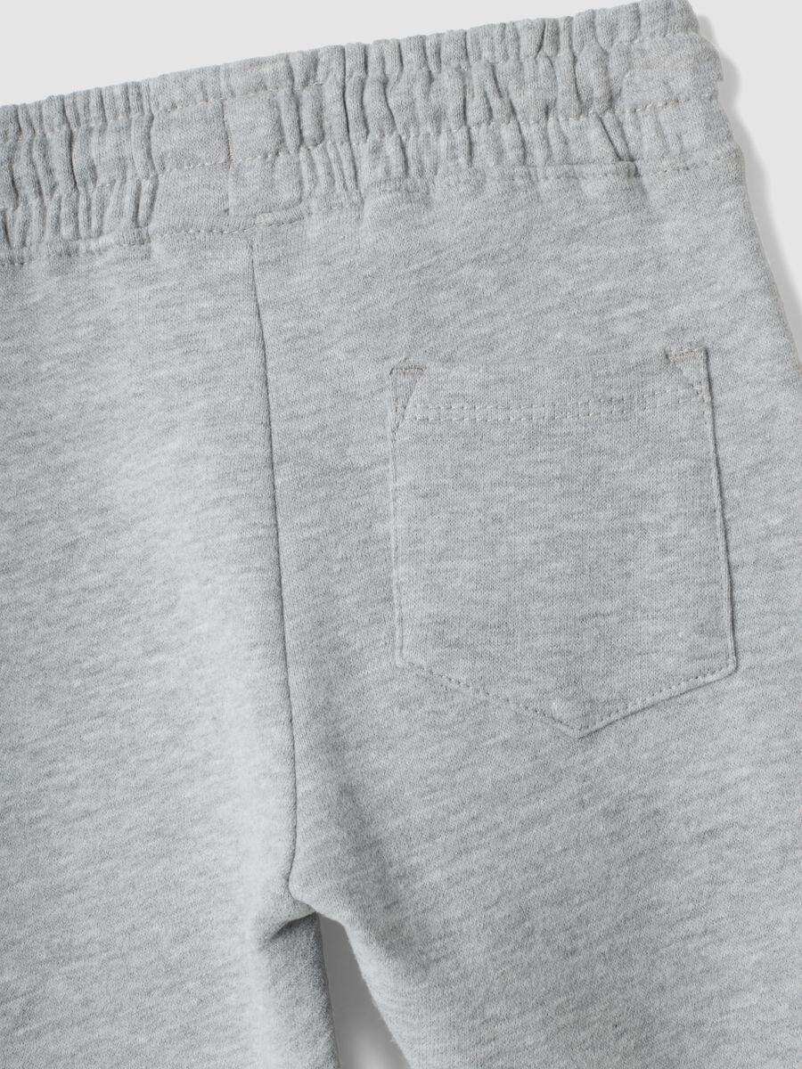 Pantaloni jogger grigi in puro cotone_3