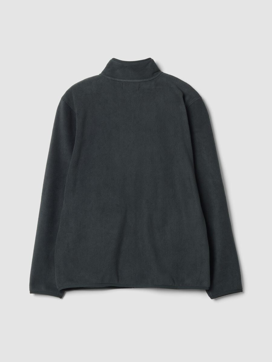 Green fleece sweatshirt with collar, regular fit_2