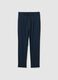 Blue Stretch Fabric Trousers Regular Fit_5