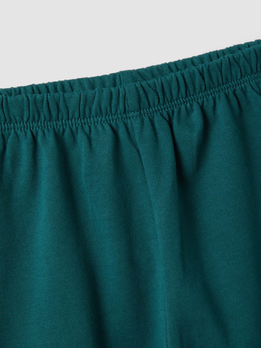 Pijama verde em algod&atilde;o org&acirc;nico puro com gola redonda_3