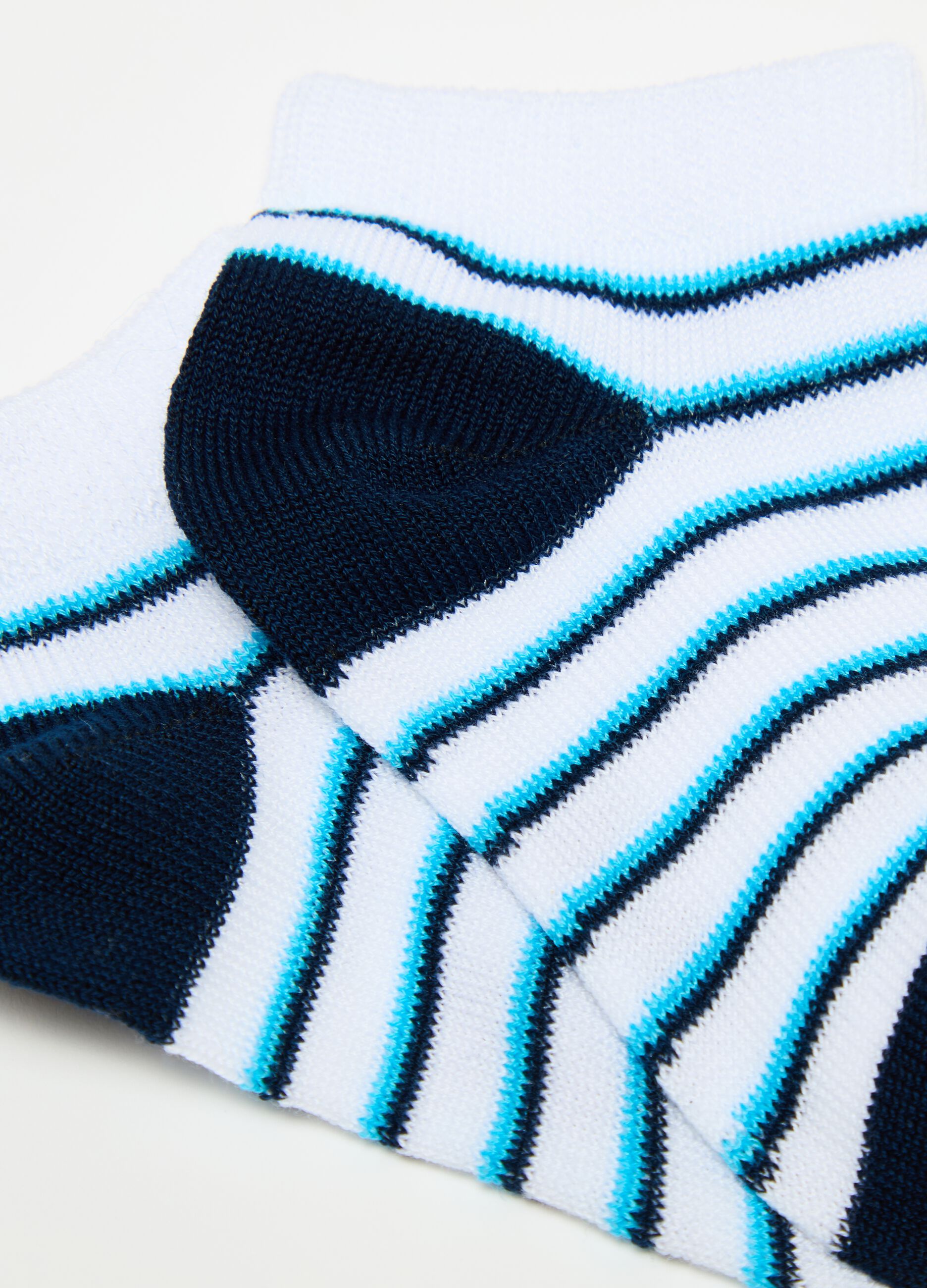 Five-pair pack short socks in stretch cotton