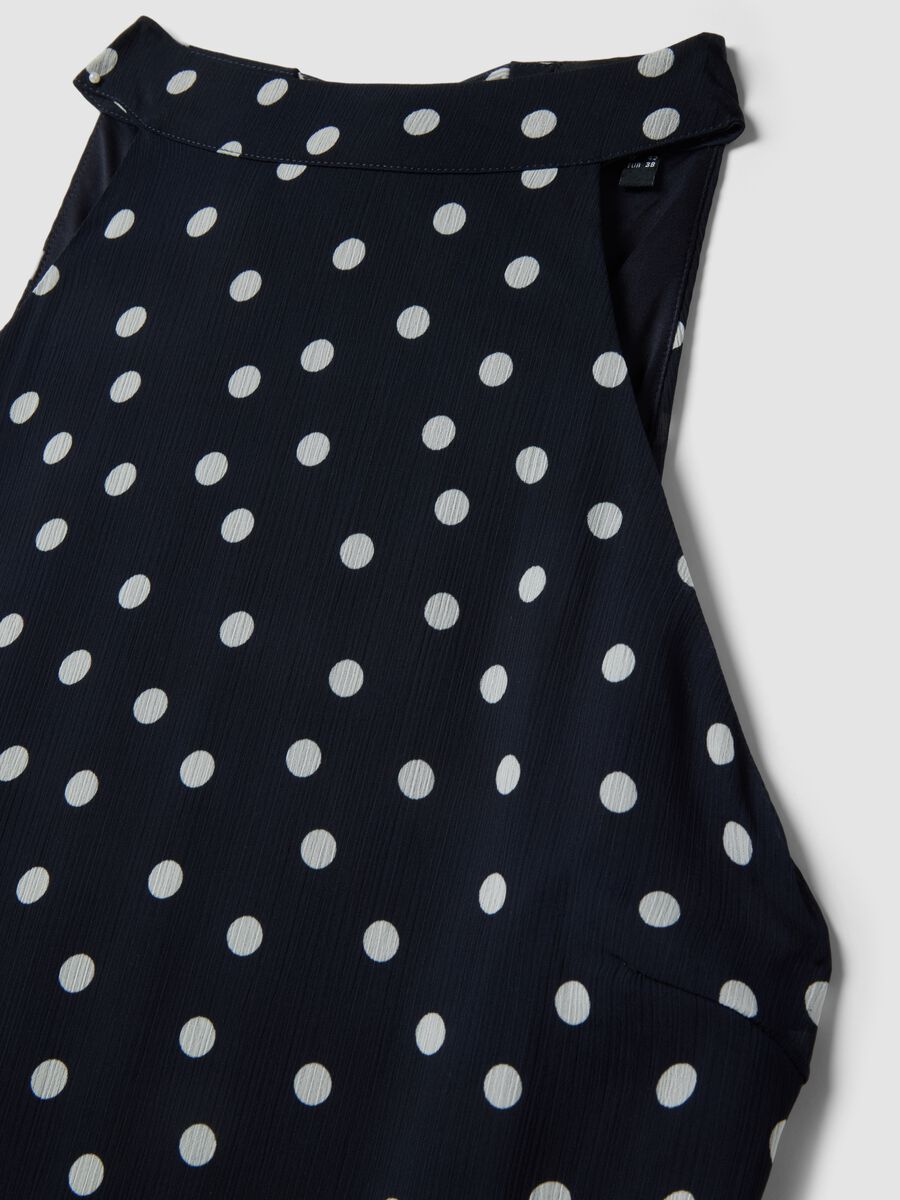 Sleeveless Multicolour Polka Dot Regular Fit Dress_1