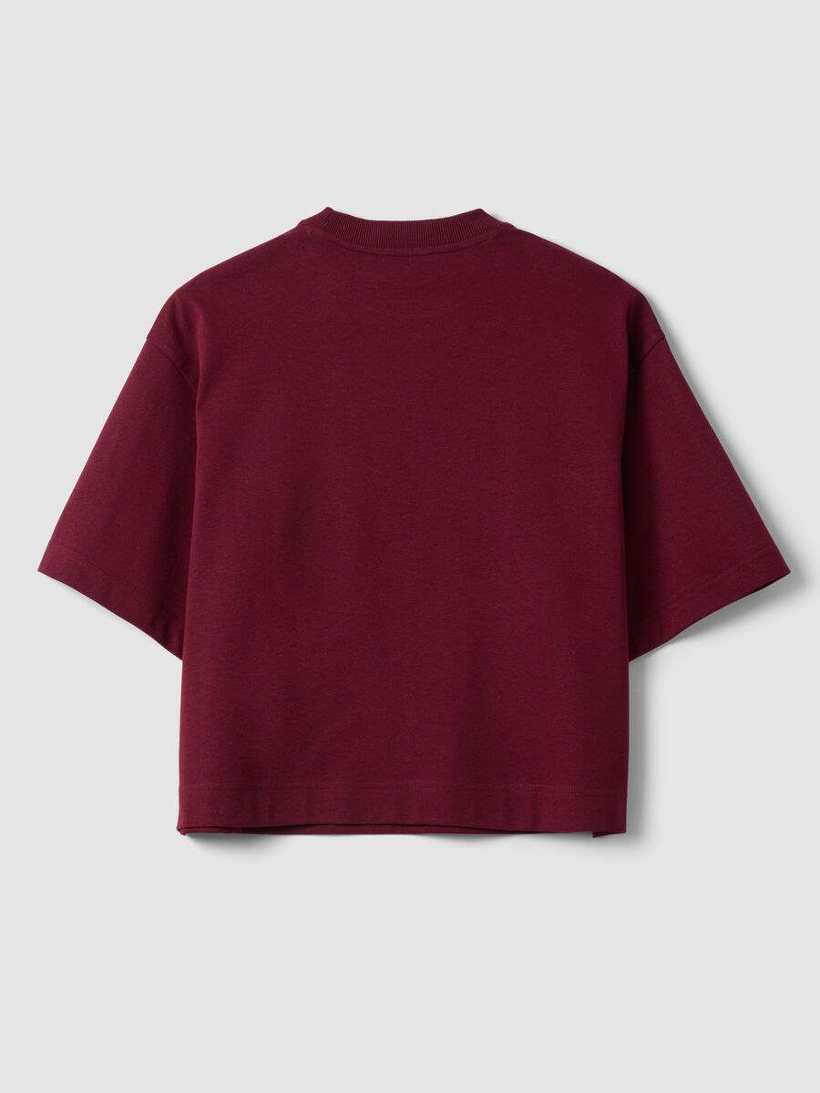 Rotes Jersey-T-Shirt aus Baumwollmischung mit Rundhalsausschnitt, Regular Fit_6