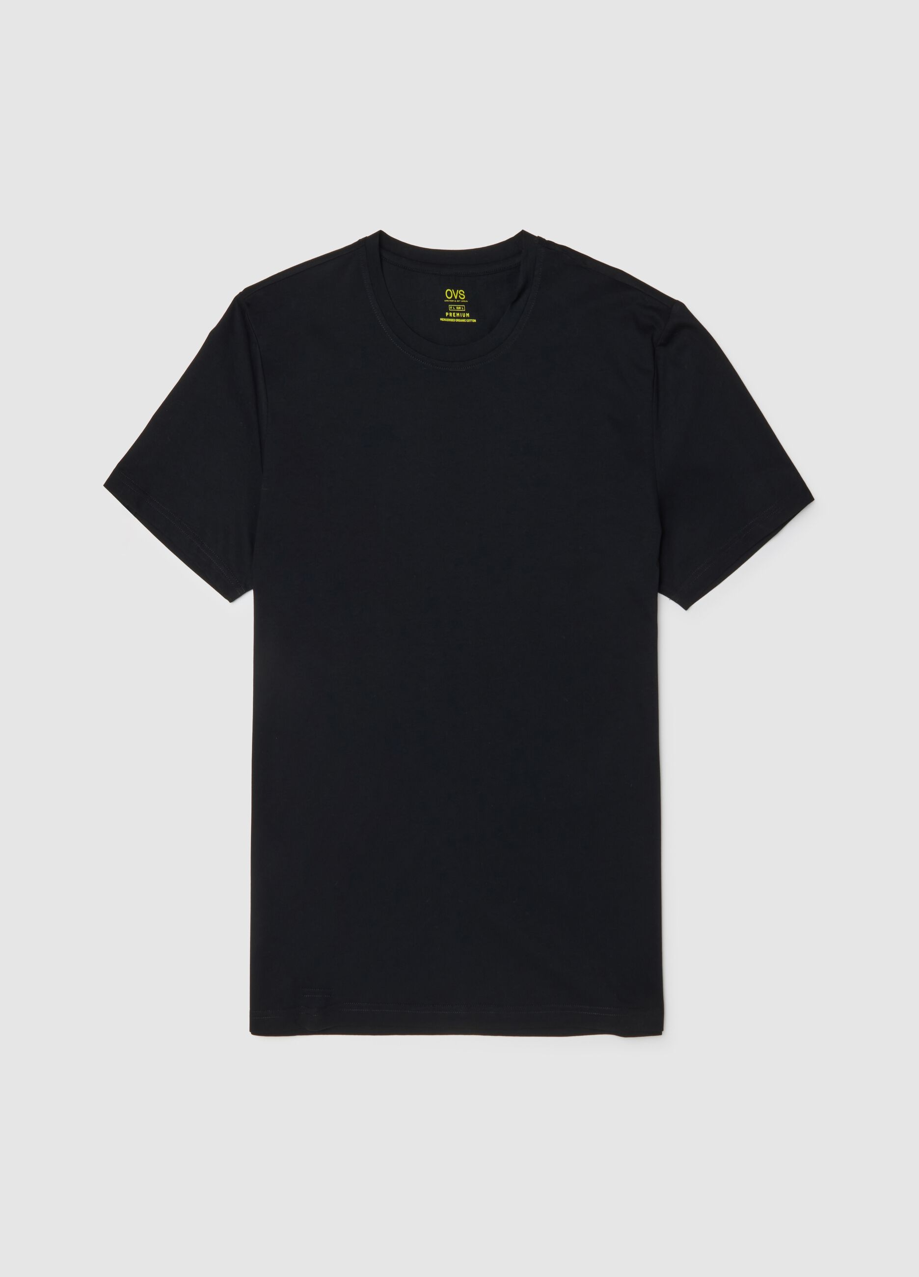 Black pure cotton regular fit t-shirt