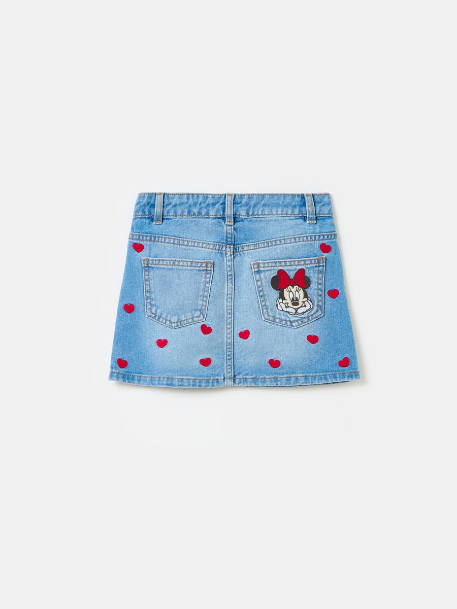 Minifalda de denim bordado Minnie y corazones_1