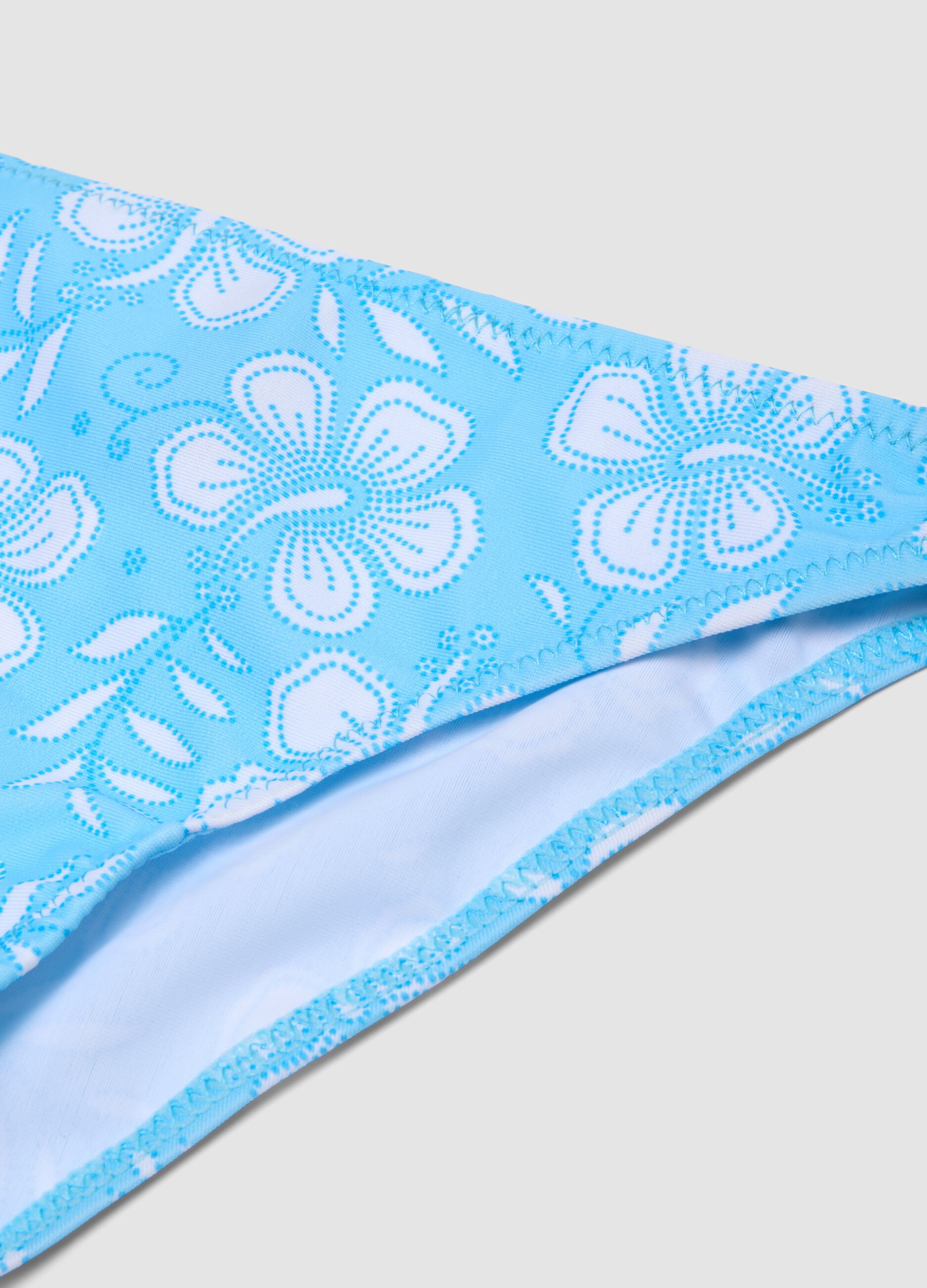 Girls&rsquo; light blue floral print bikini