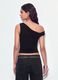 Black asymmetric one-shoulder slim-fit stretch viscose top_2