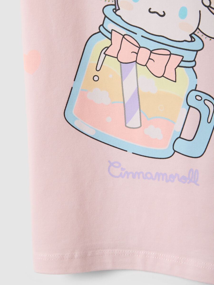 T-shirt in cotone elasticizzato rosa da bambina regular fit con stampa_3