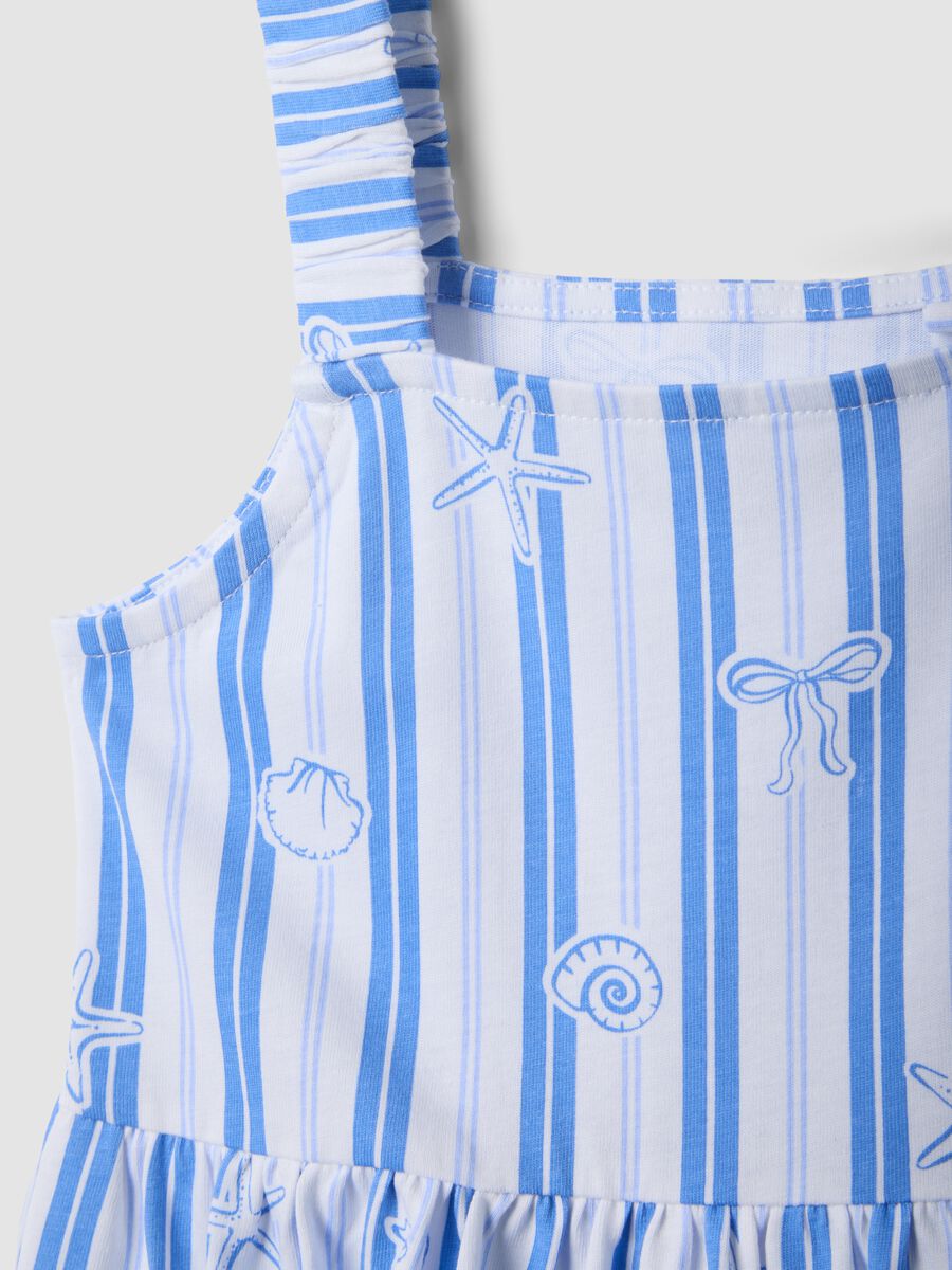 Girls&rsquo; multicolour striped pure cotton dress, regular fit_2