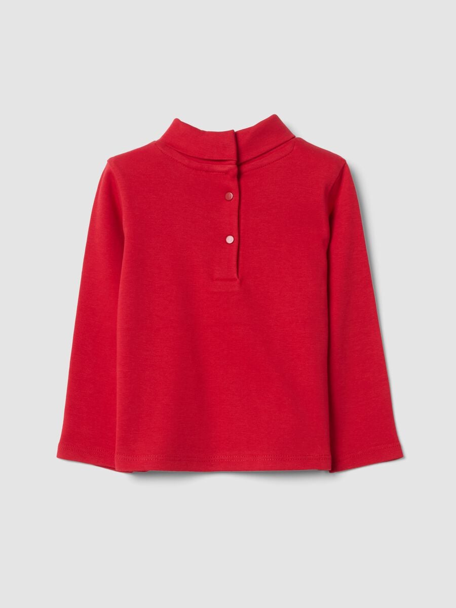 Red pure cotton T-shirt with penguin print_1