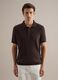 Brown striped short-sleeve pure cotton polo in regular fit_2