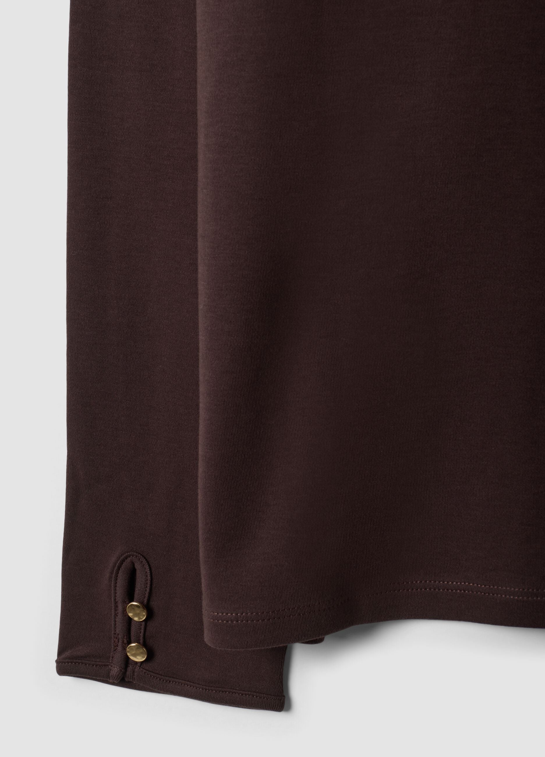 Brown pure cotton regular-fit crew-neck T-shirt