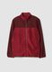 Red fleece sweatshirt with collar and zip, regular fit_0