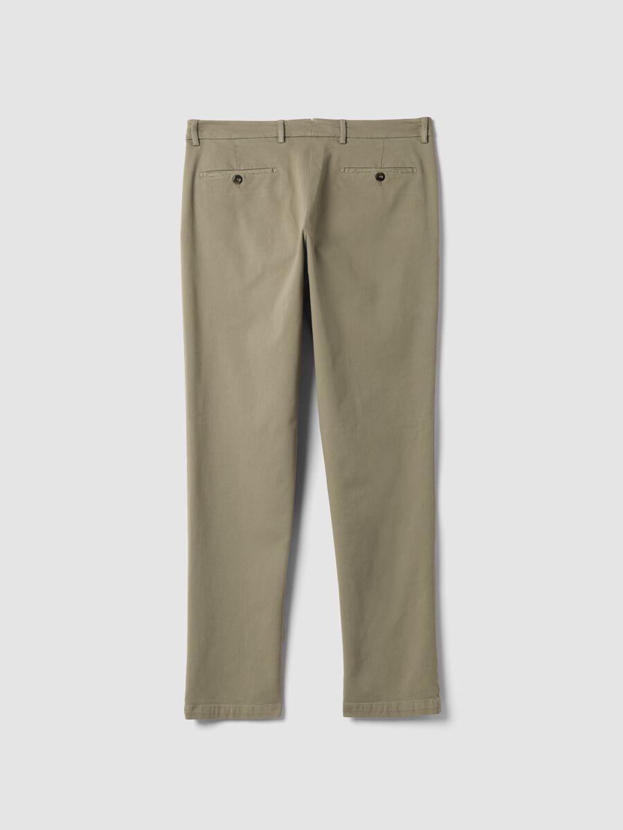 Pantaloni chino marroni in cotone e modal elasticizzato_2