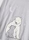 Grey marl fleece pyjama top with crew neck and bear print_1