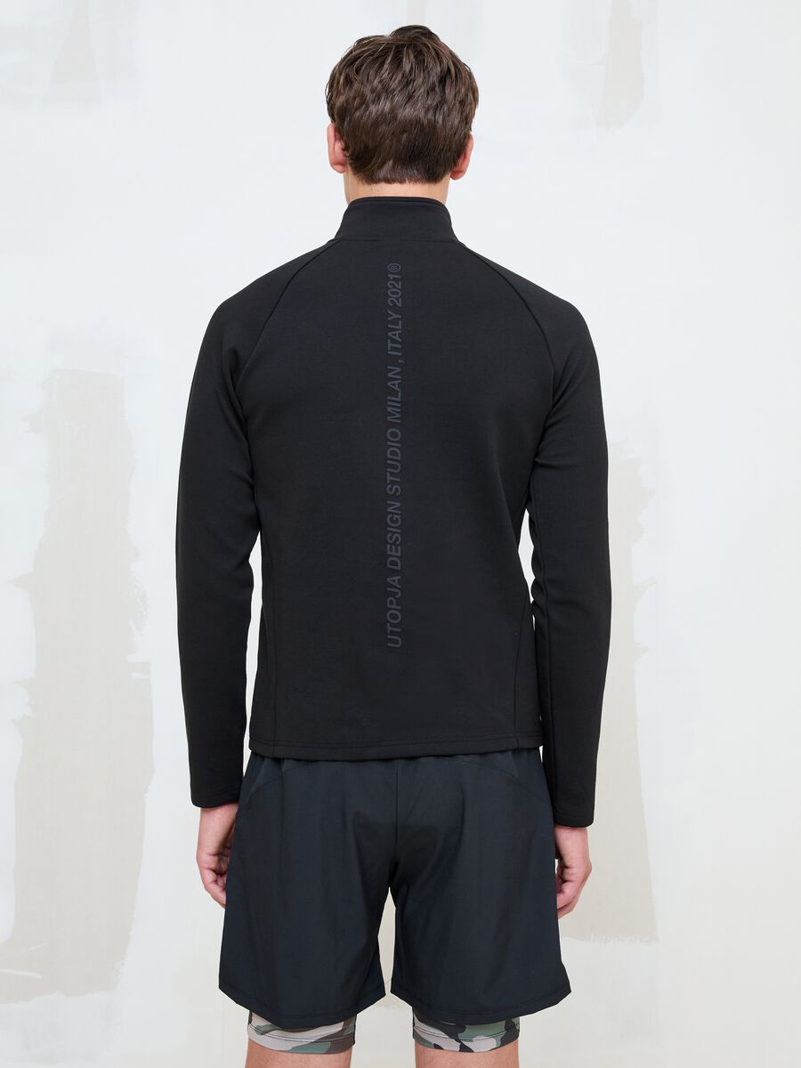 Sweat technique demi-zip &ndash; Coupe ajust&eacute;e Noir_4