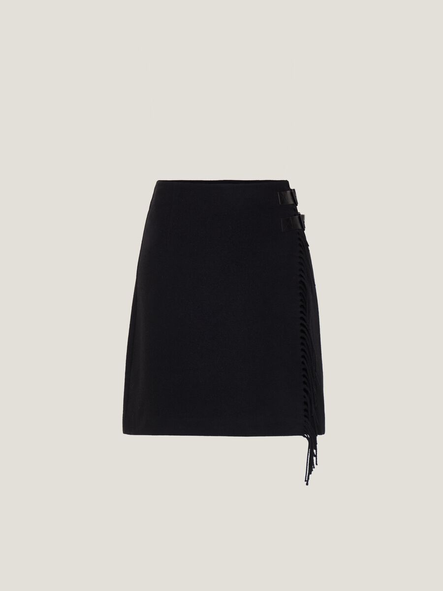 Short wraparound skirt with fringe_1