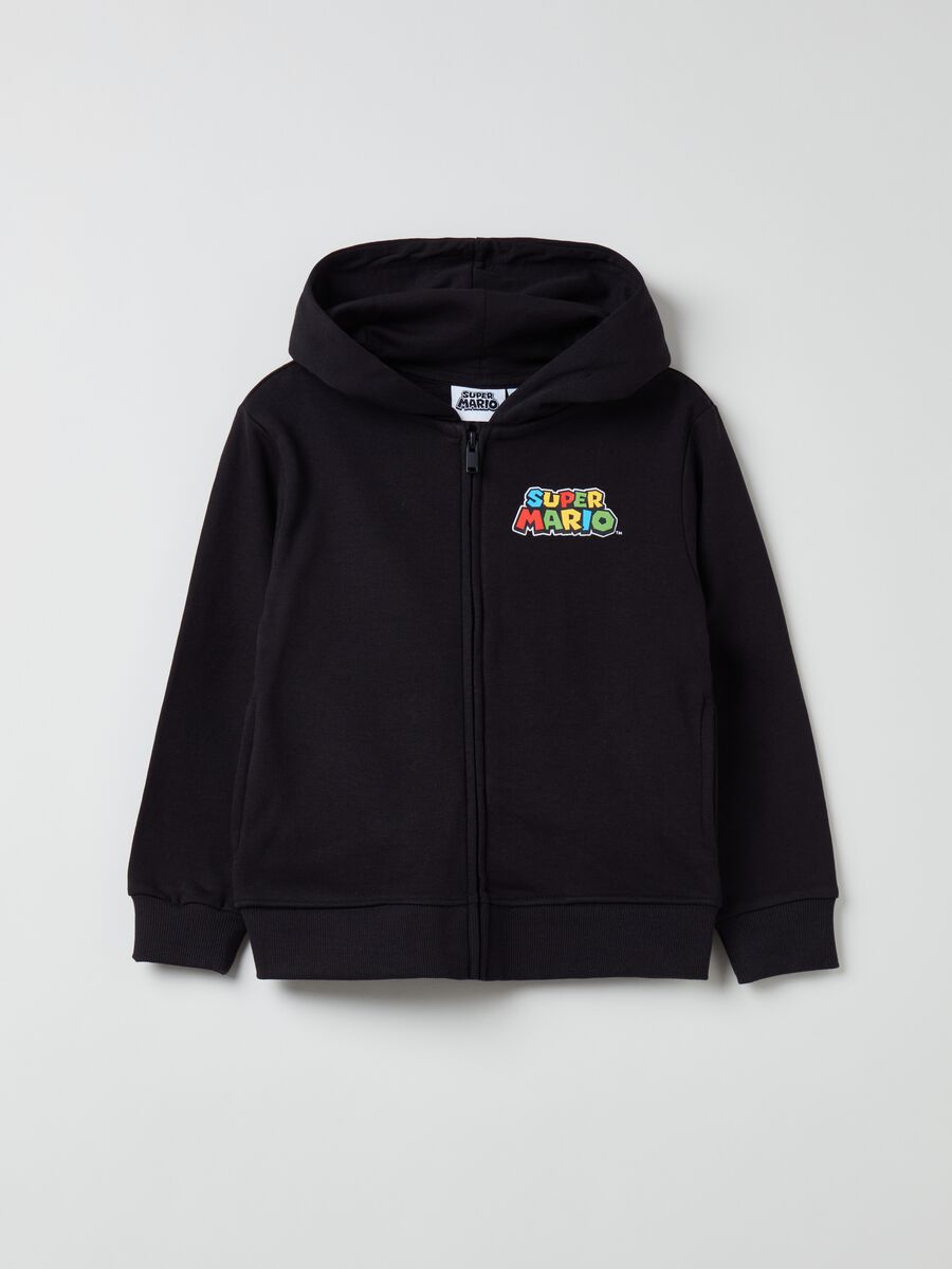 Hooded full-zip jumper with Super Mario™ print_0