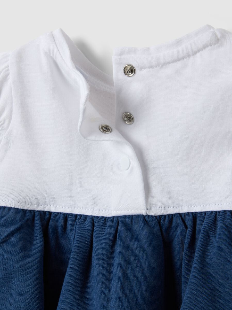 Multicolour pure cotton newborn romper with ruffles and fish_3