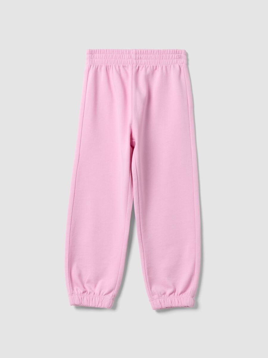 Pink pure cotton regular-fit joggers for girls_0