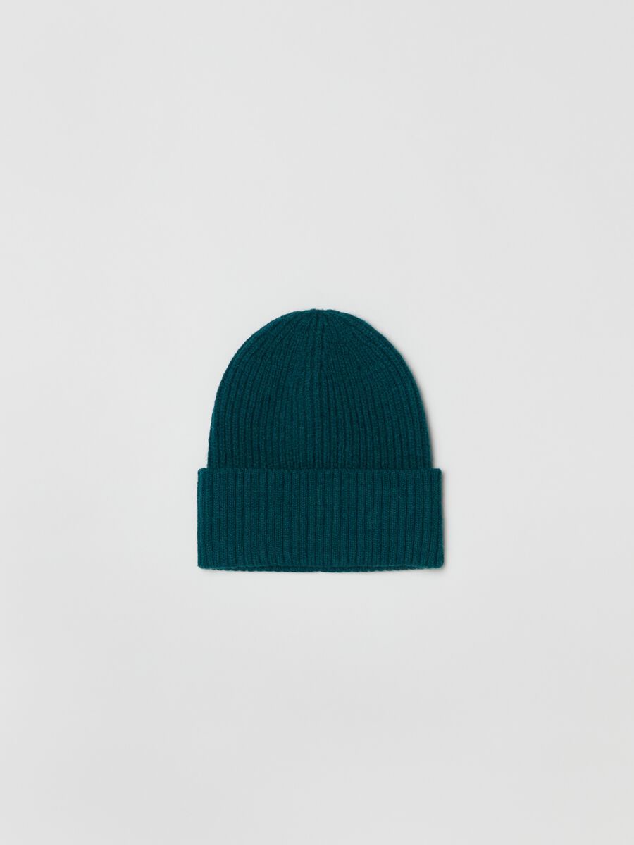 Ribbed beanie with turn-up_0