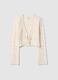 Wei&szlig;er Cardigan aus reiner Baumwolle mit Regular Fit und Lochmuster_4