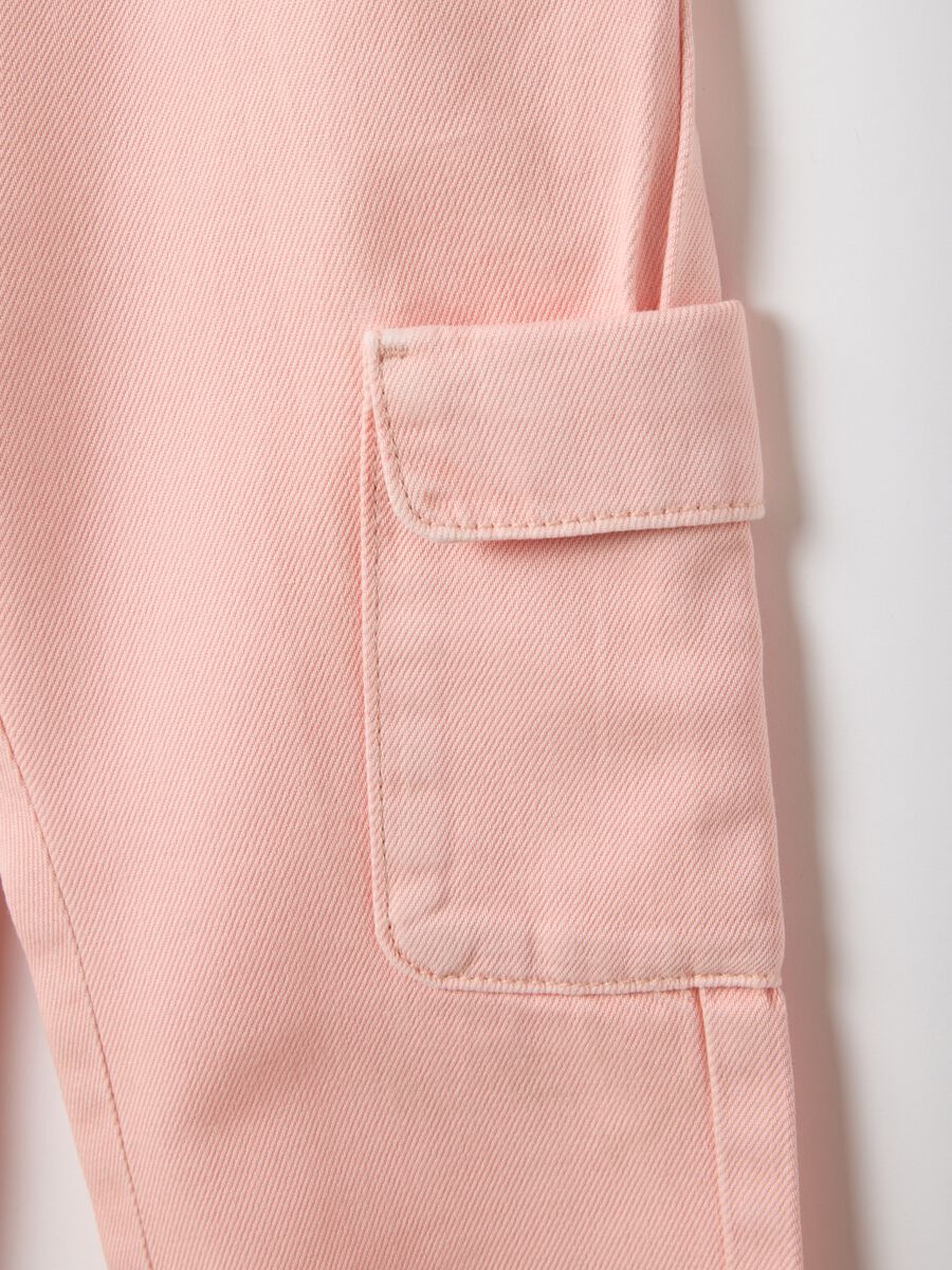 Baggy Cargo-Hose aus reinem rosa Baumwolle f&uuml;r M&auml;dchen_3