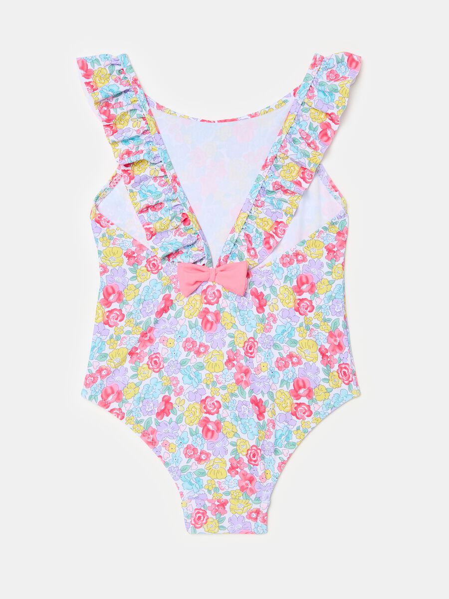 One-piece swimsuit with floral pattern_1