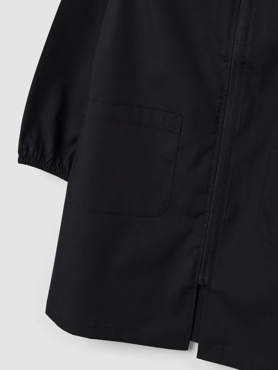 Black girls&rsquo; school smock with white collar and Stitch embroidery_3