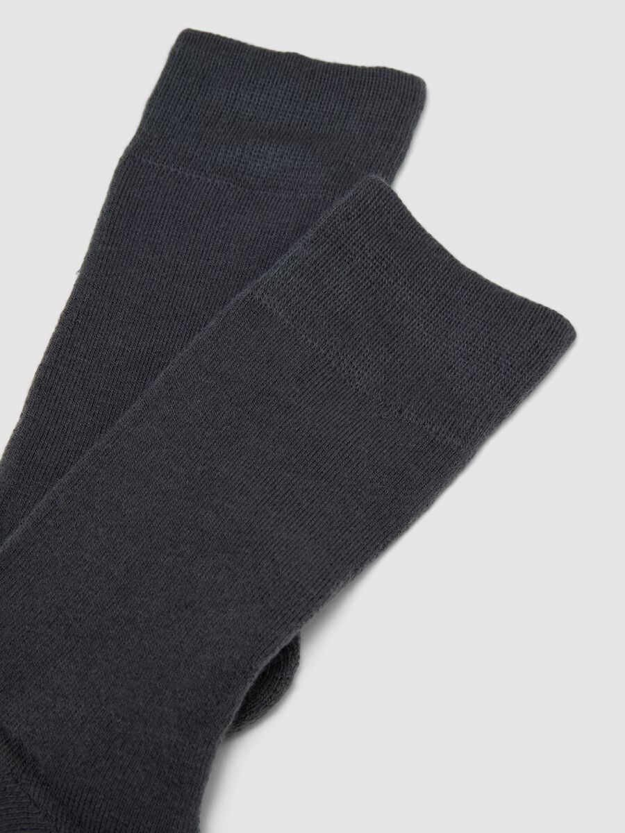 Pack of 2 grey mid-calf socks in stretch fabric_1