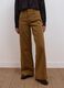 Jeans marroni wide leg in twill di cotone elasticizzato_1