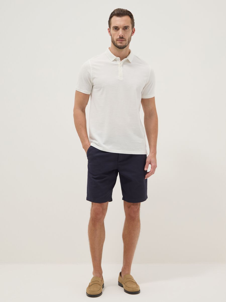 Blue cotton chino bermuda shorts, regular fit_0