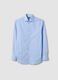 Light blue stretch cotton poplin shirt with spread collar_4