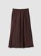 Brown satin maxi skirt with elasticated waistband_5