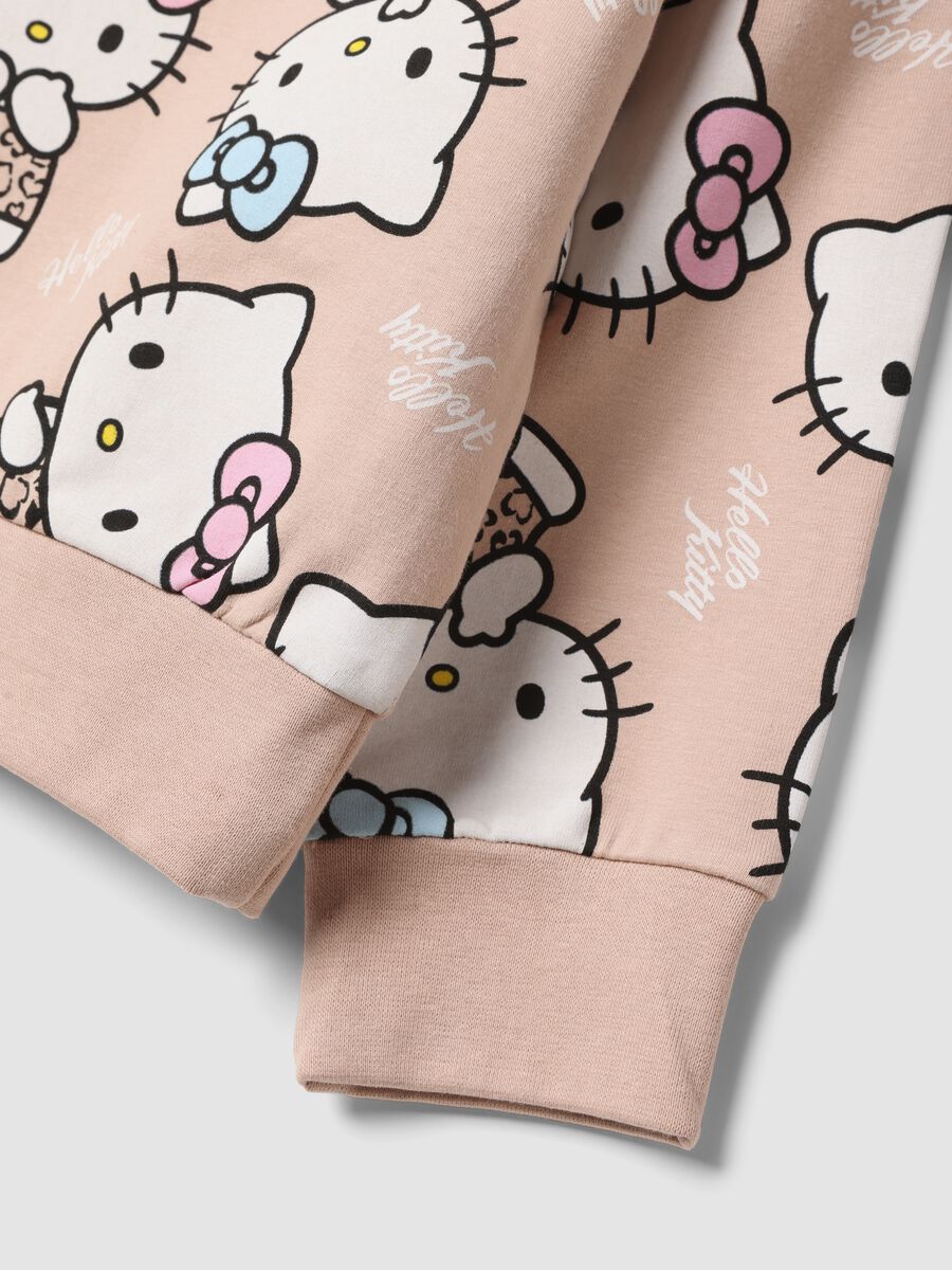 Felpa rosa in cotone elasticizzato con fantasia Hello Kitty per bambina_3