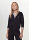 Black organic cotton hoodie with star detail for girls_0