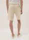 Regular fit beige cotton blend shorts_2