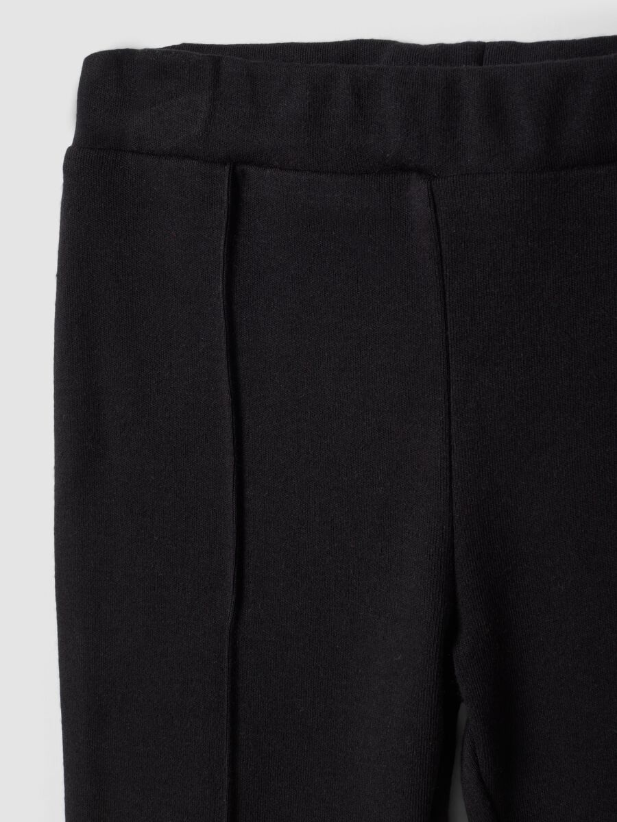 Schwarze Schlagleggings aus Stretch-Baumwolle f&uuml;r Baby-M&auml;dchen_2