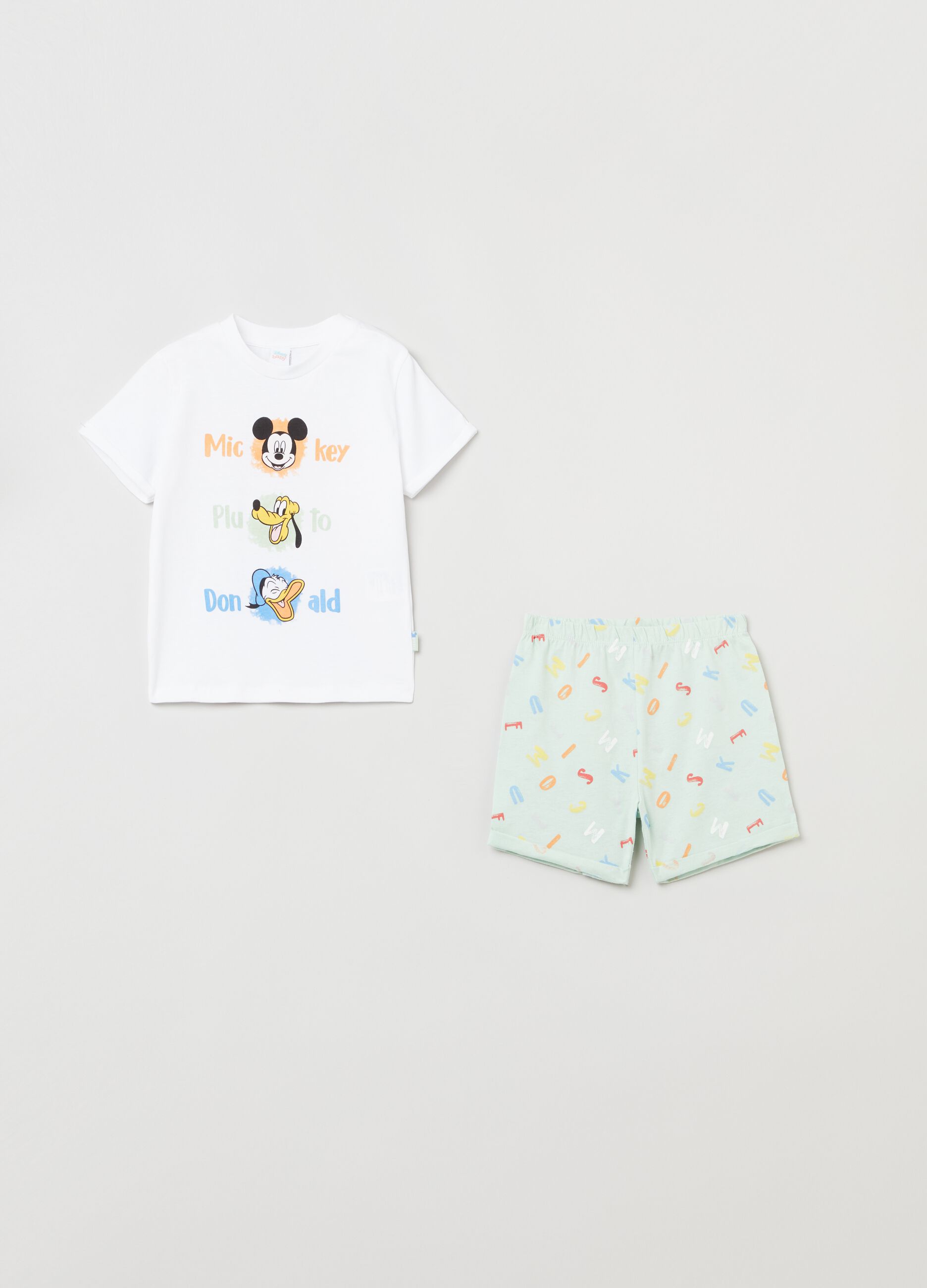 Pijama corto de algodón con estampado personajes Disney