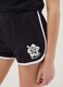 Girls&rsquo; black pure cotton slim-fit shorts with white piping_2