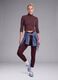 Purple cropped stretch T-shirt with high neck_3