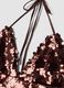 Brown sequin stretch-fabric top_5