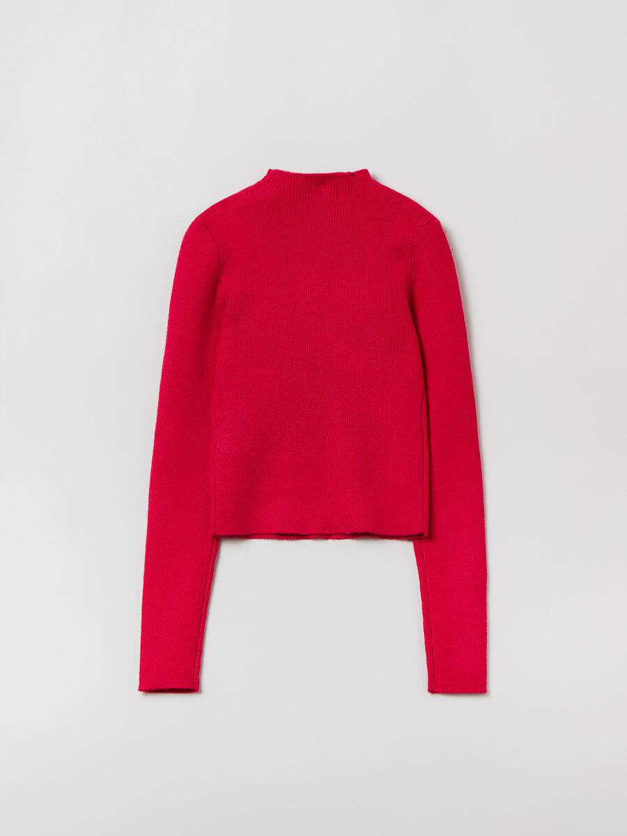 Ribbed pullover with mock neck_1
