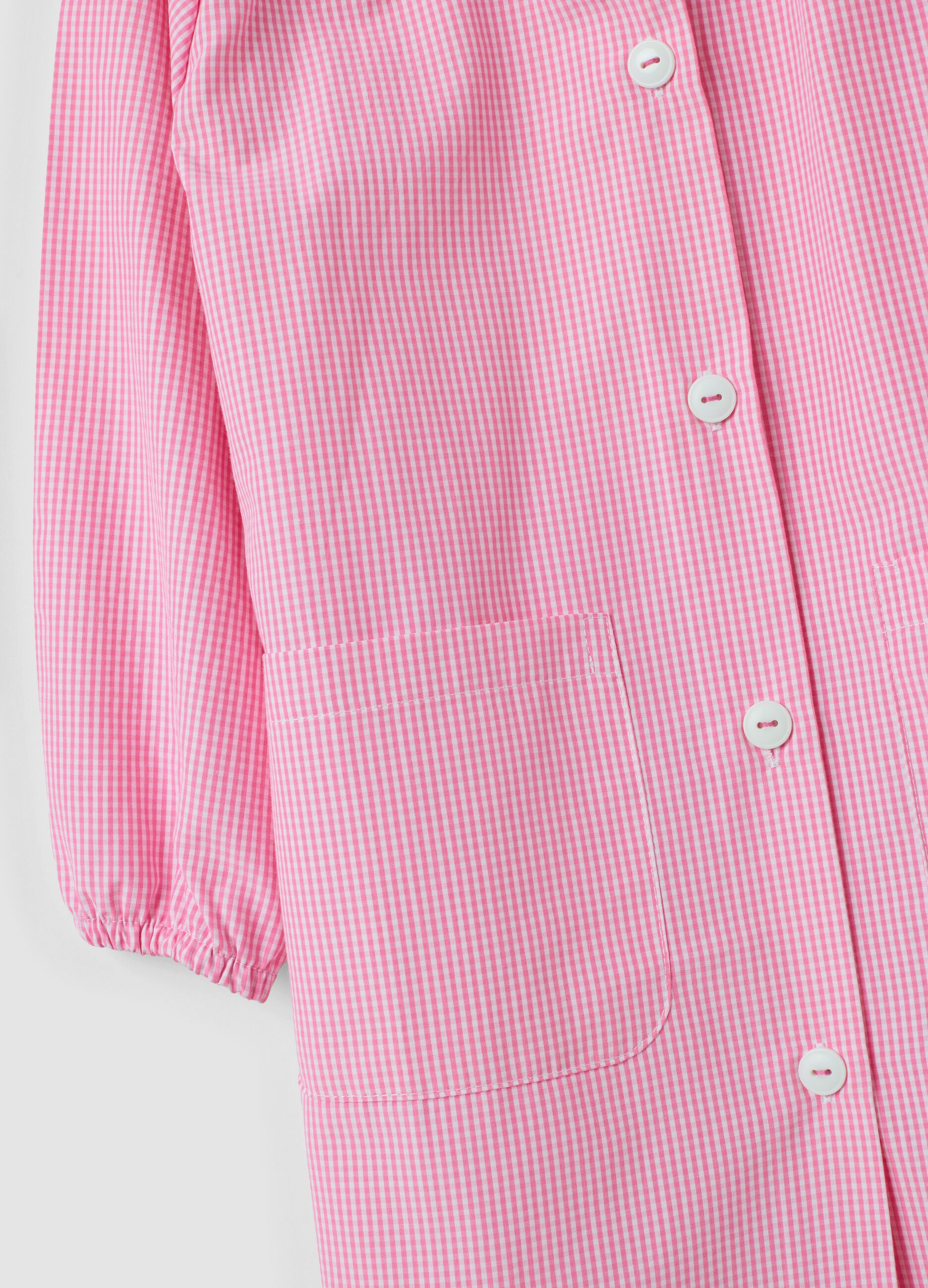 2er-Pack rosa Kindergartenkittel f&uuml;r M&auml;dchen mit wei&szlig;em Kragen