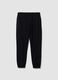 Black cotton-blend jogger trousers, regular fit_4