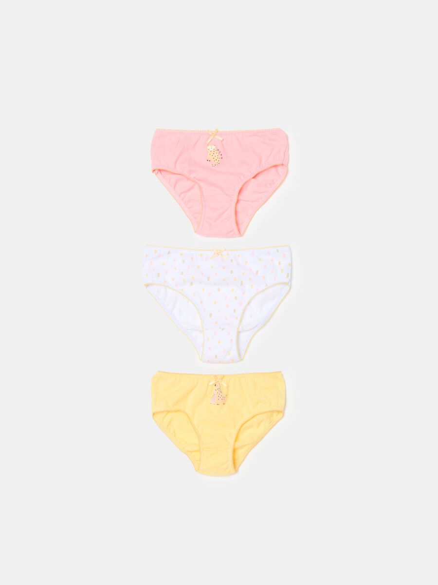 Three-pack briefs in organic cotton with bow_0