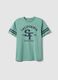 Boys&rsquo; green pure cotton T-shirt with graphic details, regular fit_3