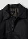 Black cropped padded jacket with zip and shirt collar_1