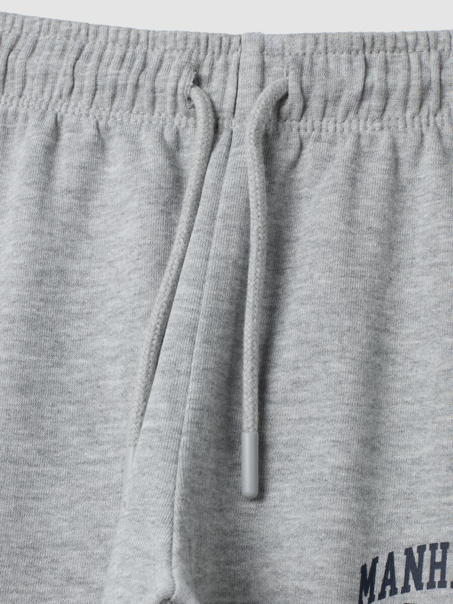 Pantaloni jogger grigi in puro cotone con stampa_2